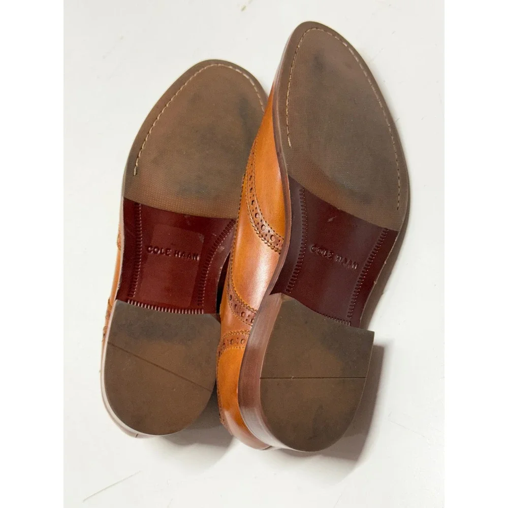 Cole‎ Haan Men's Tan Leather Wingtip Oxford Dress Shoes Size 11.5 M C22265